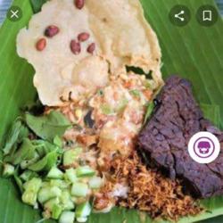 Nasi Pecel Paru Goreng   Fre Es Teh