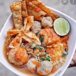 Bakso Kuah Segar Tahu Pong 3 Krupuk Pangsit Isi Ayam