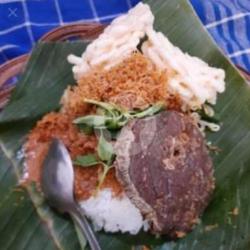 Nasi Pecel Paru Goreng Tempe