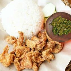 Nasi Kulit Ayam Sambal Ijo