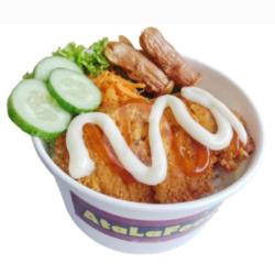 Rice Bowl Chicken Katsu   Sosis Ayam (l)