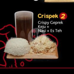 Crispy Geprek Keju   Nasi   Es Teh