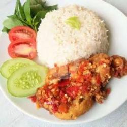 Nasi   Ayam Geprek   Sambal Teri Merah