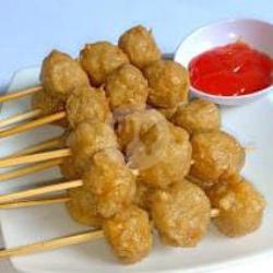 Sate Bakso Goreng   Saos Sambel (1porsi Isi 3pc)