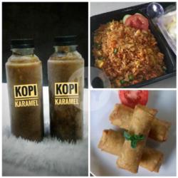 Nasi Goreng Ayam Terasi   Lumpia Imut Rebung   Kopi Karamel Dingin