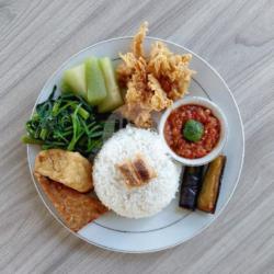 Nasi Tempong Cumi Goreng   Nasi