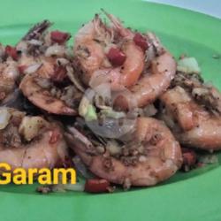 Udang Masak Lada Hitam  Nasi Putih.