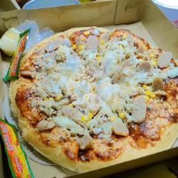 Sunkoki Pizza Ukuran 16 Cm ( Daging Ayam ,sosis ,keju Mozzarella)