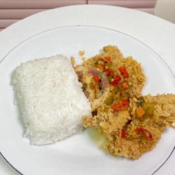 Nasi Kulit Ayam Sambal Matah