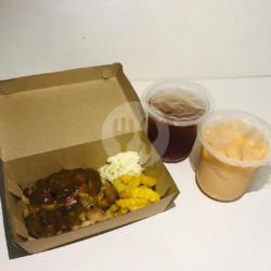 Paket Steak Mushroom Melati/thai Tea