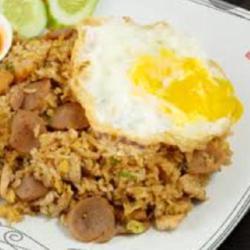 Fried Rice Sosis With Egg,nasi Goreng Sosis   Telor