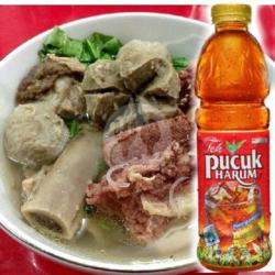 Bakso Mie Tulang Iga. Teh Pucuk.