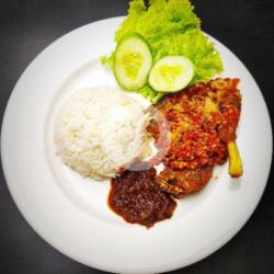 Bebek Penyet Dada   Nasi