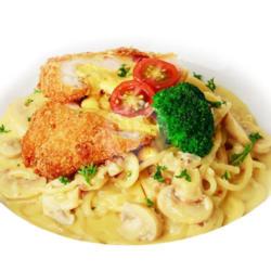 Spaghetti Chicken Cordon Blue Carbonara