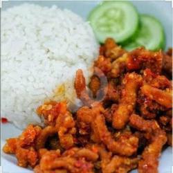 Nasi Usus Geprek(sambal  Bawang)