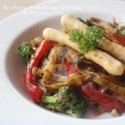 Red Pepper & Mushroom Fettucine