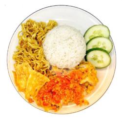 Mie Goreng Pangsit  Ayam Geprek   Nasi