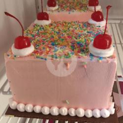 Tart Kotak Base Cake Rainbow