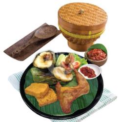 Nasi Bakar Isi Tempe & Ayam Cincang