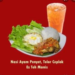 Nasi Ayam Penyet Telur Ceplok Es Teh Manis