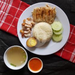 Nasi Ayam Hainan   Samcan Dan Telur Kecap