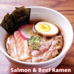 Salmon And Beef Shoyu Ramen