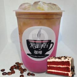 Buy 1 Get 1 Coffee Red Velvet Latte / Kopi Susu Red Velvet Free Blackcrrant Tea