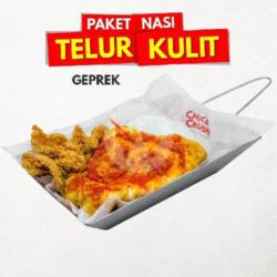 Nasi Telur Kulit Geprek