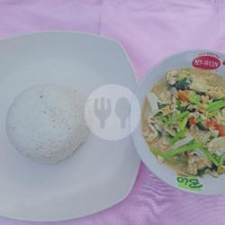 Paket Hemat Tumis Sayur Ijo Orak Arik Telur   Nasi Putih