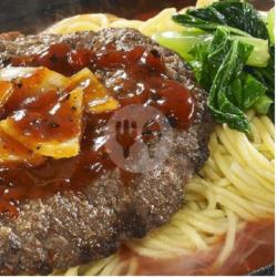 Mie Hotplate Steak Sapi   2 Pcs Gorengan