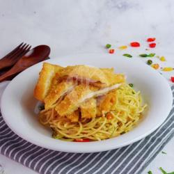 Spaghetti Sambal Matah Chicken Katsu