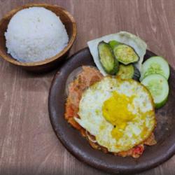 Nasi Penyet Telur Ceplok/dadar