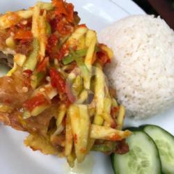 Ayam Geprek Sambal Mangga   Nasi