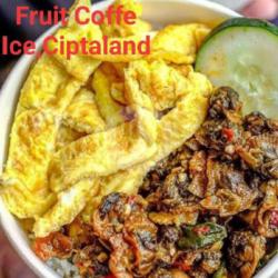 Rice Bowl Kerang Balado   Telur Dadar