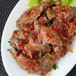 Nasi Ikan Sepat Asin Goreng