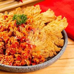 Jamur Tiram Goreng Kremes Free Saos Extra Pedas