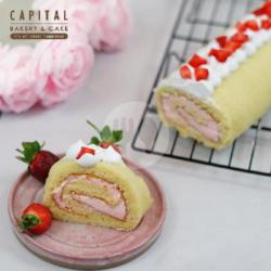 Strawberry Vanilla Roll Cake