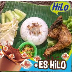 Paket Nasi Ayam Goreng Plus Es Hilo/milky Orange Nutrisari