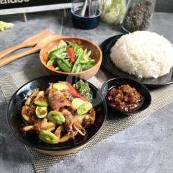 Nasi   Cumi Tumis Pete/ Jengkol   Side Dish   Free Sambal