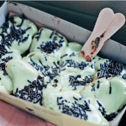 Kue Cubit Greentea Topping Mesis