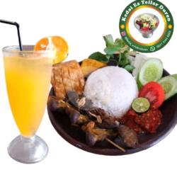 Paket Nasi Lalapan Ati Ampela Es Jeruk