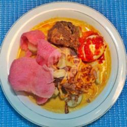 Lontong Sayur Pakis Rendang Daging   Telur