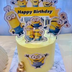Cake Ultah Tema Minion