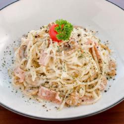 Spaghetti Chicken Creamy Mushroom