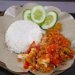 Nasi Telor Geprek   Tahu/tempe