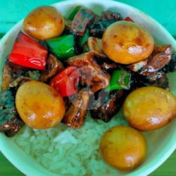 Ricebowl Telor Tahu Tempe Masak Kecap