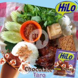 Paket Nasi Ayam Tahu Tempe   Hilo Chocolate Taro