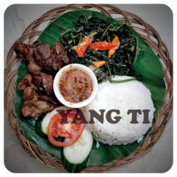 Nasi   Ati Ampela Penyet   Sambal Bawang / Sambal Trasi   Lalapan