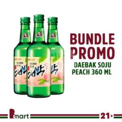 [21 ] Bundle 3 Soju Daebak Peach 360ml