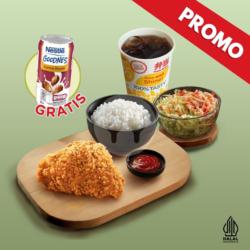 Paket Hokben Fried Chicken 1 Pc Gratis Susu Cair Kurma